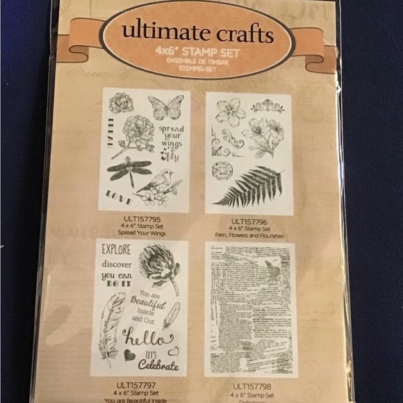 Ultimate Crafts Spread Your Wings Stamp set plus flower stamp set - Picture 3 of 4